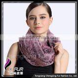 CX-S-154K China Factory Wholesale Cheap Real Rex Rabbit Fur Fashion Scarf Women thumbnail-2