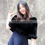 CX-B-76F Wholesale Scarf Supplier In-stock Cheapest Rex Rabbit Fur Shawl thumbnail-1