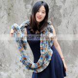 CX-S-32G Multi Color Real Rex Rabbit Fur Winter Scarf for Women thumbnail-1