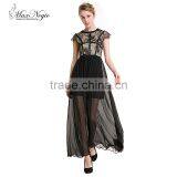 Maxnegio Patchwork Women Black Lace Nude Transparent Dress Girls Sexy Night Black Evening Dress thumbnail-1