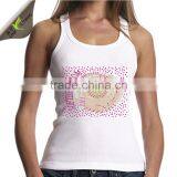 Lace Back White Tank Tops Ladies Rhinestone Tank Tops thumbnail-6