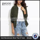 Zipper Up Olive Green Bomber Jacket With Arm Pocket 100% Polyester Custom Pilot Bomber Jacket Fashion Clothing Supplier thumbnail-1