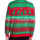 Men Red Green Sweater Fair Isle Pattern Christmas Sweater Pattern s thumbnail-2