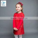 2017 New Arrival Girls Casual Party Dress Together With Leather Girls Long Sleeve Frock thumbnail-2
