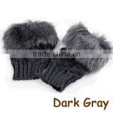 Gloves Arm Warmer Fingerless Gloves-Knitted Rabbit Fur Lined Leather Gloves 8226 thumbnail-3