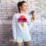 Mohair Ball Ice Cream Printed Sweatshirt Mommy And Me Pullover Custom Hoodies thumbnail-4