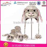 Knitted Winter Plush Fluffy Adult Sock Bunny Earflap Animal Hat thumbnail-1