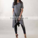 Custom Super Longline t Shirt With Asymmetric Hem thumbnail-2