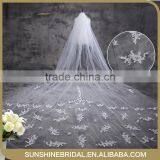 Bridal Accessories Five Layer Bridal Veil White Ivory Flower Lace Appliqued Wedding Veils With Comb thumbnail-1