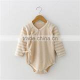 Wholesale 100% Organic Striped Baby Bodysuit Baby Jumpsuit Striped High Quality Baby Rompers thumbnail-1