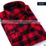Red and Black Flannel Plaids Slim Fit Soft Cotton Classical Casual Shirt for Men's Daily Life thumbnail-1