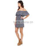 Summer Designer One Piece Ladies Casual Fashion Women Sleeveless Stripe Shirt Dress thumbnail-4