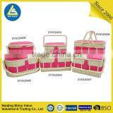 Knitted Type With Fabric Covering Oval Shape Sewing Basket thumbnail-4