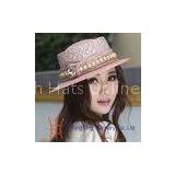 Pink Elegant Fashion Dressy Church Hats With Brooch , Light Color