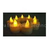 Battery Operated Yellow Flickering LED Candles , Colored Tealight Candles