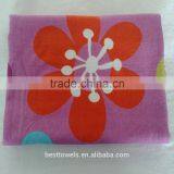 China supplier wholesale cotton flower custom printed beach towel