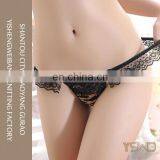 Factory direct price lace hot sexy pearl shiny girls panty for women