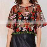 2017 Popular Fashion Embroidery Flower Dress Making Lace Fabric HX-014 thumbnail-6