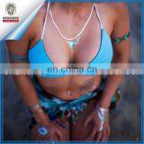 Metallic Gold Color Elegant Butterfly Girls' Sleeve Transfer Tattoo, Flash Gold Neck Skin Art Large Butterfly Temporary Tattoo thumbnail-1