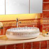 Bathroom Sanitary Ware New Type European Good Sale Design for Project Wash Basin Oval Sink Above Counter Mounted