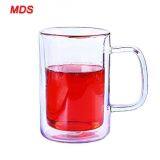 Hand Made High Borosilicate Glass Dual Cup With Handle Wholesale thumbnail-1