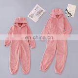 Hot Style Mom Plus Size Plush Jumpsuit Hooded Pajamas Parent-child Mom and me Sleeping Wear