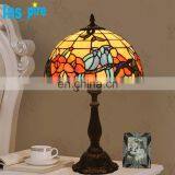 Высококачественная настольная лампа для ночного столика в стиле Tiffany, лампа с флористическими мотивами на окрашенном стекле, настольная лампа Tiffany thumbnail-6