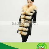 New Style Black and White Pretty Women Real Raccoon Dog Fur And Sheepskin Winter Coat thumbnail-1