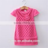 cheap washing cotton knitted pattern design autumn dress for kids girl