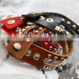 New Style Broader Real Leather Steampunk Decorative Studs Rivet Men Bracelets for Couples thumbnail-5