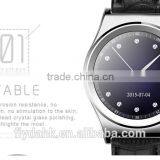 X10 Round Screen Leather Band Waterproof Bluetooth Smart Watch With Heart Rate Monitor X10 Smart Watch. thumbnail-3