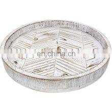 Farmhouse White Lazy Susan Round Tray Vintage Style Turntable Cabinet Organizer thumbnail-3