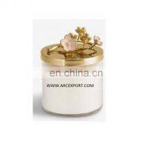 Fancy Glass Gold Canister