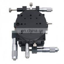 80x80mm Crossed Guide Rail SEMXYZR-80 XYZR 4-Axis Micrometer Linear Stage Manual Linear Stage thumbnail-2