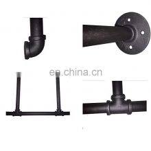 Industrial Retro Wall Mount Iron Pipe Shelf Hung Bracket Diy Storage Shelving Bookshelf thumbnail-4