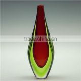 Red art glass bottle vase decorative glass vase