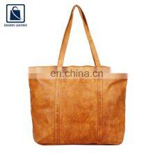 Cotton Lining Material and Zip Closure Type Eye Catching Design Fashionable Women Genuine Leather Shopper Bag thumbnail-4