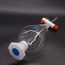 Pear Shaped Glass Separatory Funnel PTFE/glass Piston Complete Specifications Accurate Scale thumbnail-3