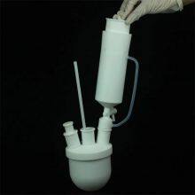 PTFE Reaction Distillation Flask 1000ml Double-necked Buffer Bottle With Valve Four-necked Flask With Condenser and Stirring Paddle thumbnail-4