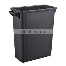 65 Liter Wholesale cheap slim plastic storage dustbin rectangular dust bin 15 gallon trash can with handle