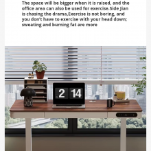 Electric Standing Desk - Hand Lift Glass Study Table for Living Room - Enhanced Work Experience With Linear Actuator | Modern Office Furniture thumbnail-5