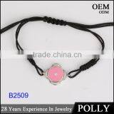 Lovely Cute 925 Sterling Silver Fabric Bracelet Shell Women Bracelet thumbnail-2