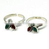 Silver Prince !! Multi Stone 925 Sterling Silver Toe Rings, Indian Fashion Silver Jewelry, Gemstone Toe Rings thumbnail-3