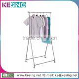 Movable Single Pole Telescopic Floor Coat Hanger Clothes Rack thumbnail-1