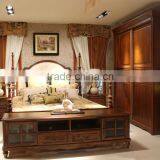 Antique Bedroom Furniture Solid Wood Queen Size Bed AET-YT51 thumbnail-1