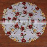 Factory Price FLORAL Satin Embroidery Round Tablecloth