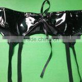 Women Faux Leather Garter Lingerie Wet Look Garter Clips for Stockings Sexy Gothic Style Belts Suspender With G-string thumbnail-2