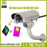 Outdoor live video streaming wireless 3g sim card security camera