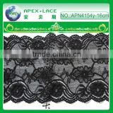 tubular nylon lacing nylon spandex lace trim elastic for girls,lace curtain-APN4154y-16cm