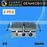 Stainless Steel Electric 4 Portable Rectangle Birthday Mini Cake Waffle Cone Making Machine